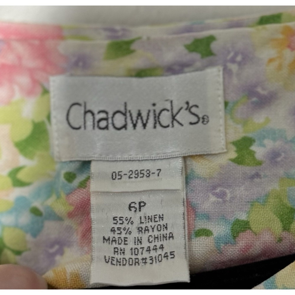 Vintage Chadwicks Fit & Flare Dress Women's Size 6 Petite Floral Cottagecore - Picture 5 of 7